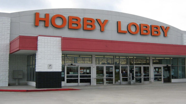 Close-up exterior view of the Hobby Lobby Retail Center storefront and signage in Houston, TX by Keeton Construction Services