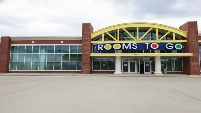 Rooms To Go Retail Center in Houston TX - front exterior of retail building and parking area, Keeton Construction Services