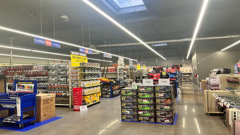 Harbor Freight Rosenberg, TX - interior retail floor with product displays and fixtures, Keeton Construction Services