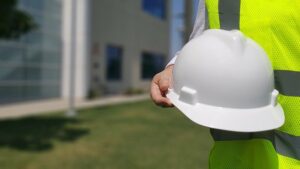 person with hard hat from Houston commercial construction companies