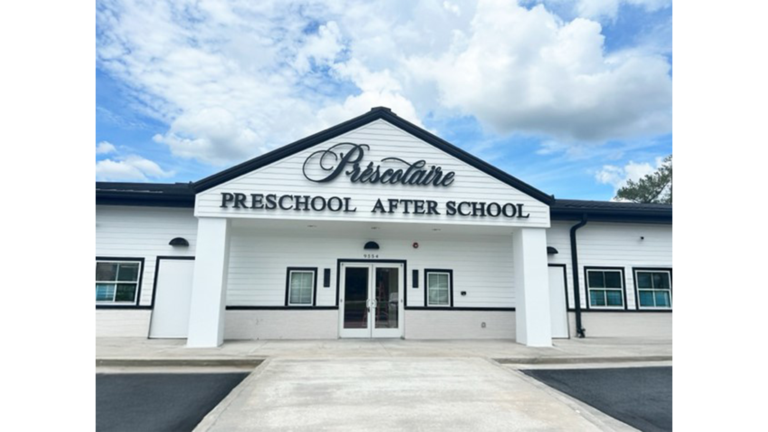Exterior front of the Prescolaire Early Learning Academy Spring building, built by Keeton Construction Services in Spring, TX