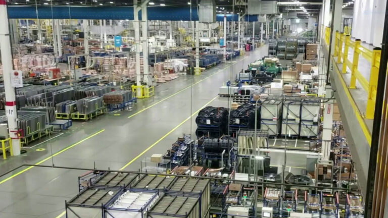 Daikin Goodman Manufacturing in Waller, TX - interior view of a stocked manufacturing facility floor by Keeton Construction Services