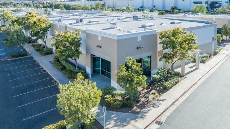 Overhead view of beautiful new business park built by Houston commercial construction companies