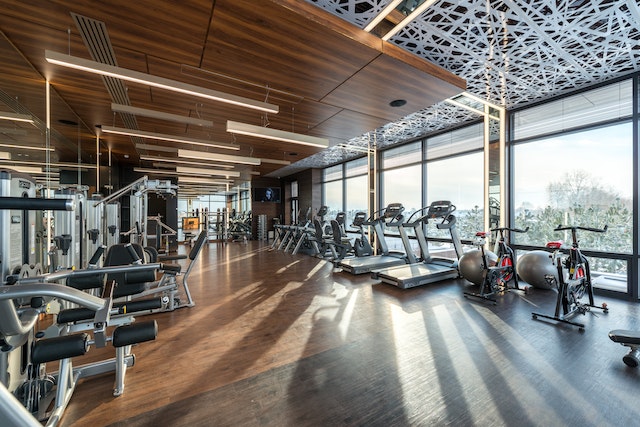 Modern fitness center built by turnkey general construction Houston