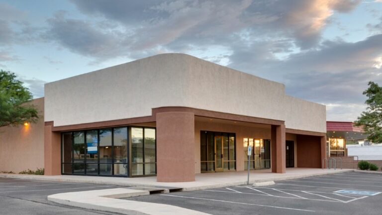 Building with stucco applied by Houston general contractor