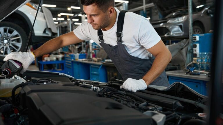 auto repair shop with epoxy floors from Houston commercial painting